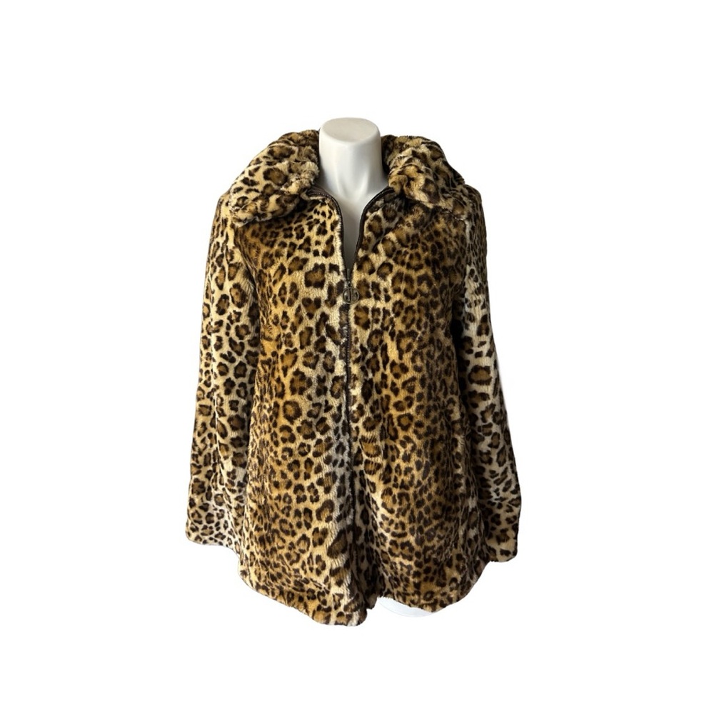 Dennis Basso Animal Print Teddy Jacket